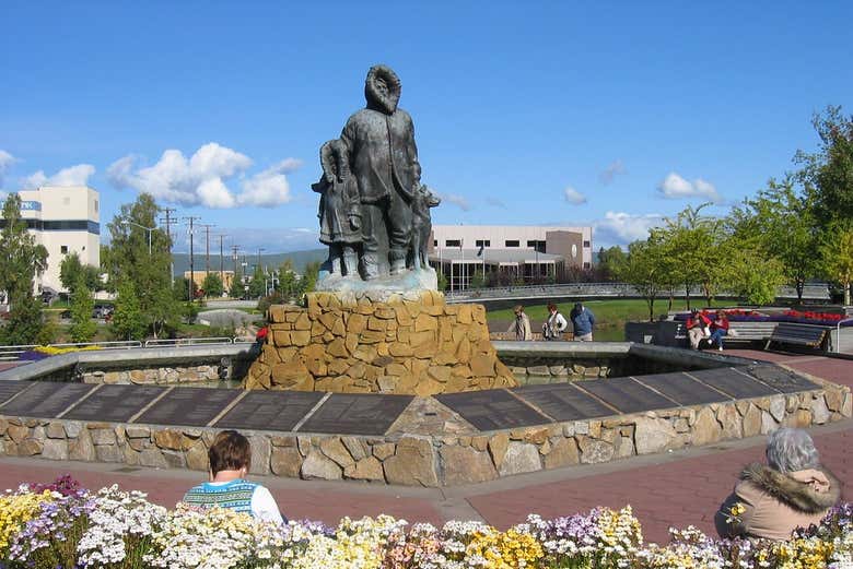 Estátua da primeira família de Fairbanks