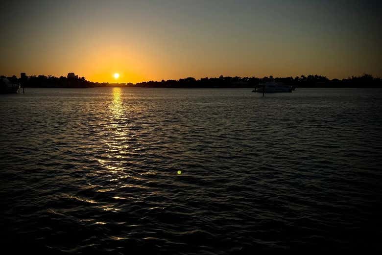 Atardecer en Fort Lauderdale durante el paseo en barco