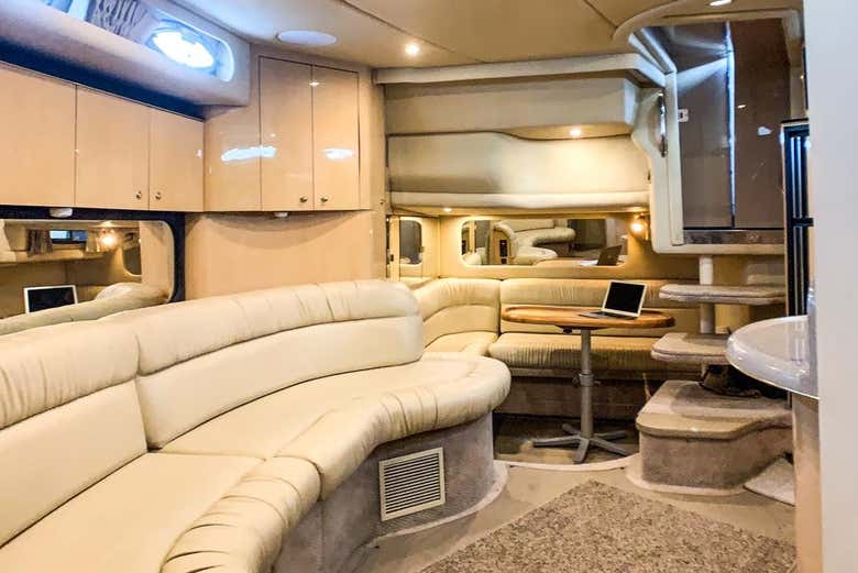 Inside the private yatch