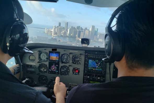 Vol en avion léger au-dessus de Miami