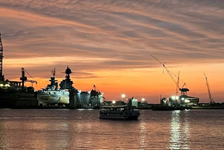 Puerto de Galveston durante la tarde
