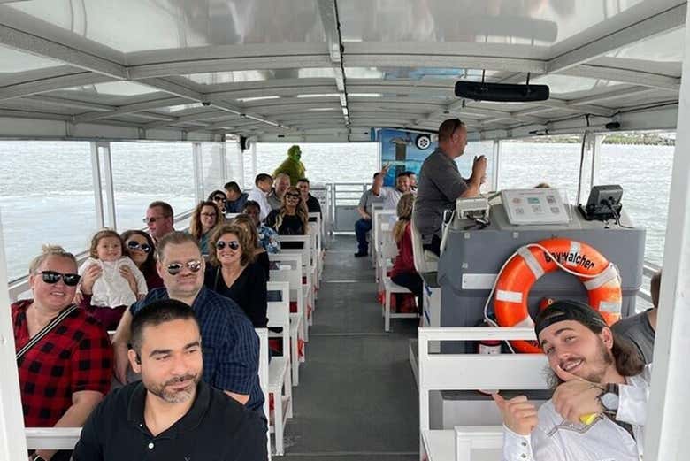 Durante el tour de avistamiento de delfines en Galveston
