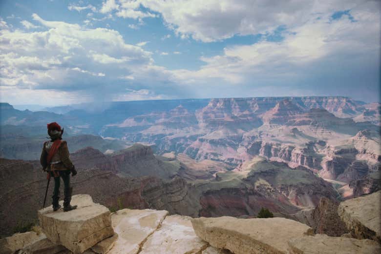Um descobridor espanhol contemplando o Grand Canyon