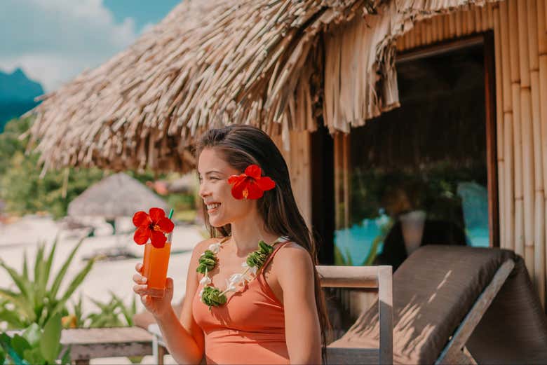 Preparada para disfrutar del luau