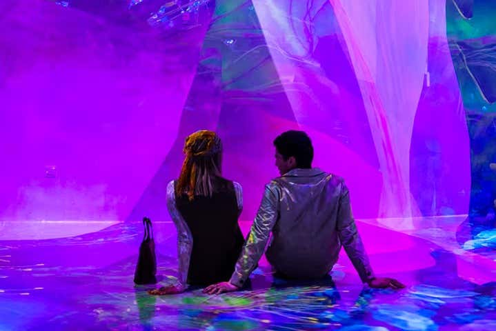 Desfrutando da exposição Blooming Wonders