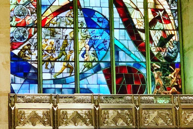 Vitral de um dos túneis