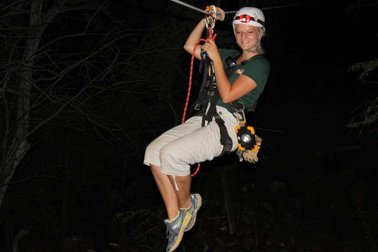 Ziplining under the stars