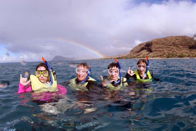 Praticando snorkel