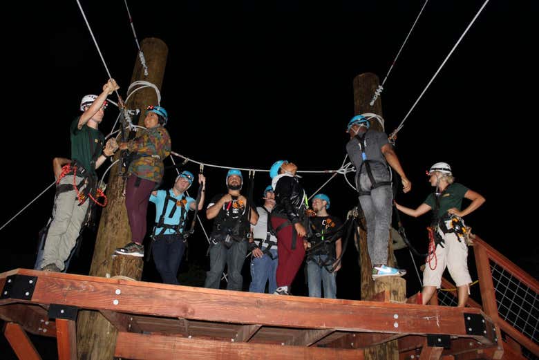 Ready to go ziplining at night