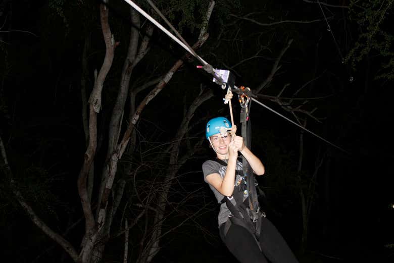 Nighttime ziplining