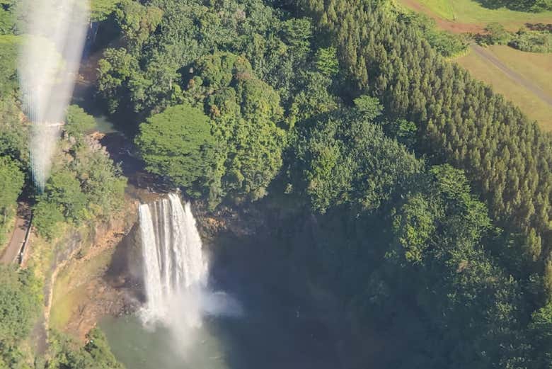 View waterfalls from the clouds