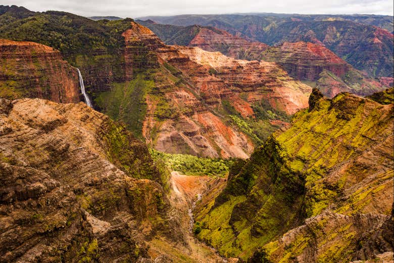 Disfrutando de la excursión al Cañón del Waimea
