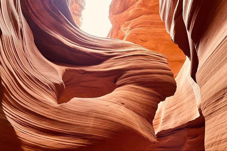 Formações rochosas no Antelope Canyon