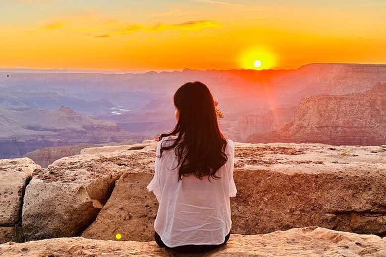 Osservando il tramonto dal South Rim