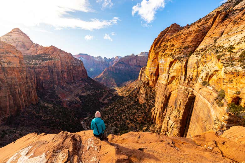 Contemplando los paisajes del Parque Nacional Zion