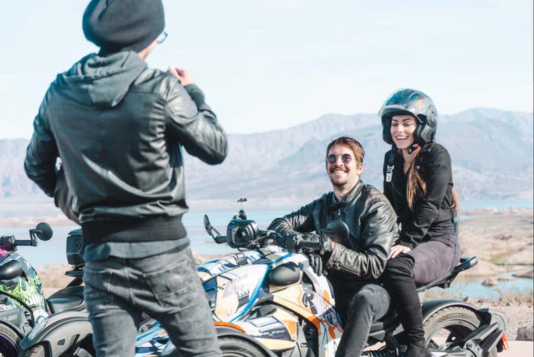Desfrutando do tour de trimoto