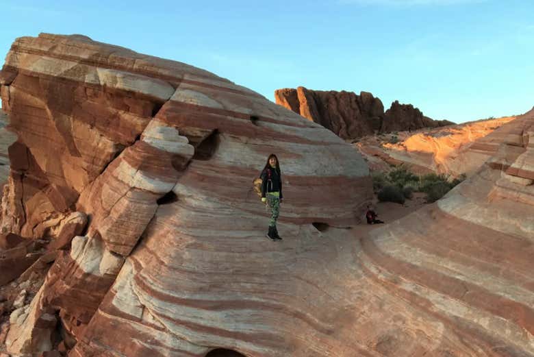 Admire the Fire Wave trails's red, pink, and white stripes
