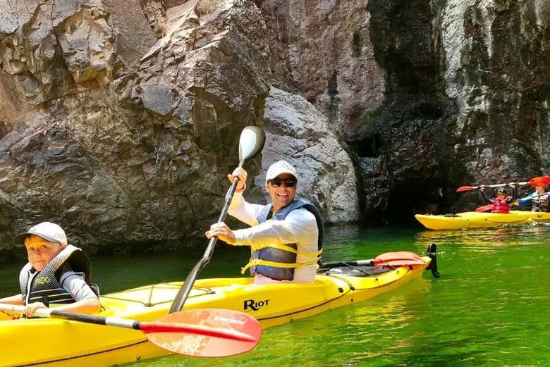 Enjoying the kayak tour