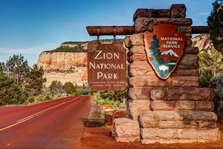 Letrero del Parque Nacional Zion
