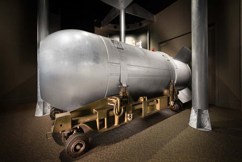 See a replica of a nuclear bomb