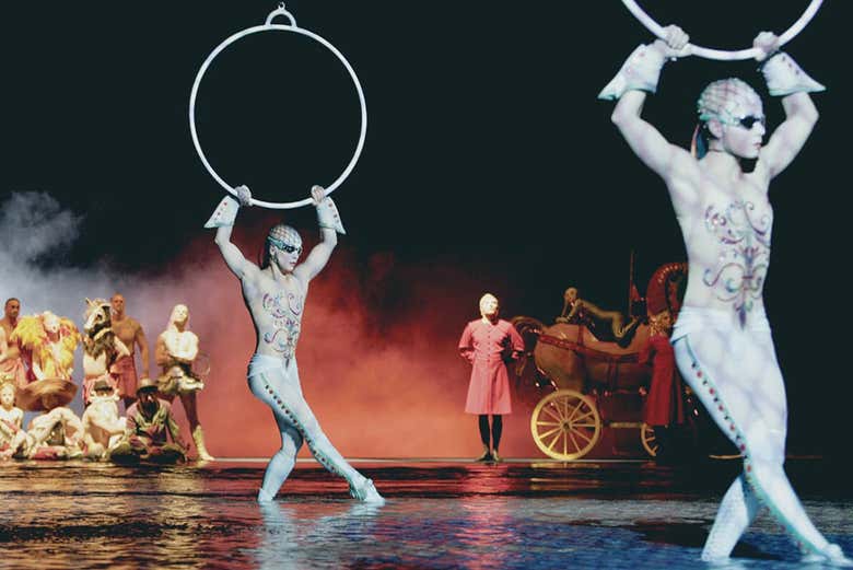 Pendant le spectacle de O à Las Vegas
