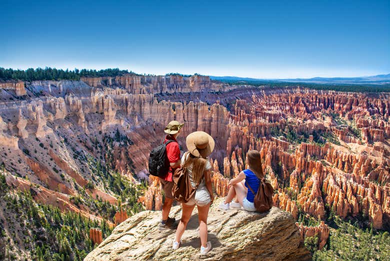 Contemplando el cañón del Parque Nacional Bryce