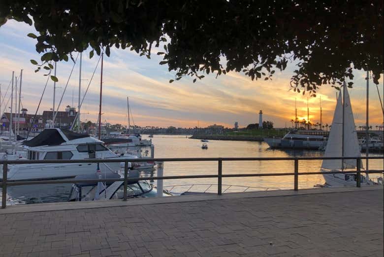 Tramonto sul porto di Long Beach