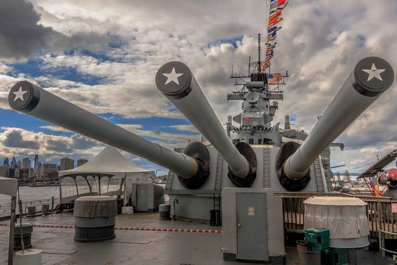 Cannons on the USS Iowa