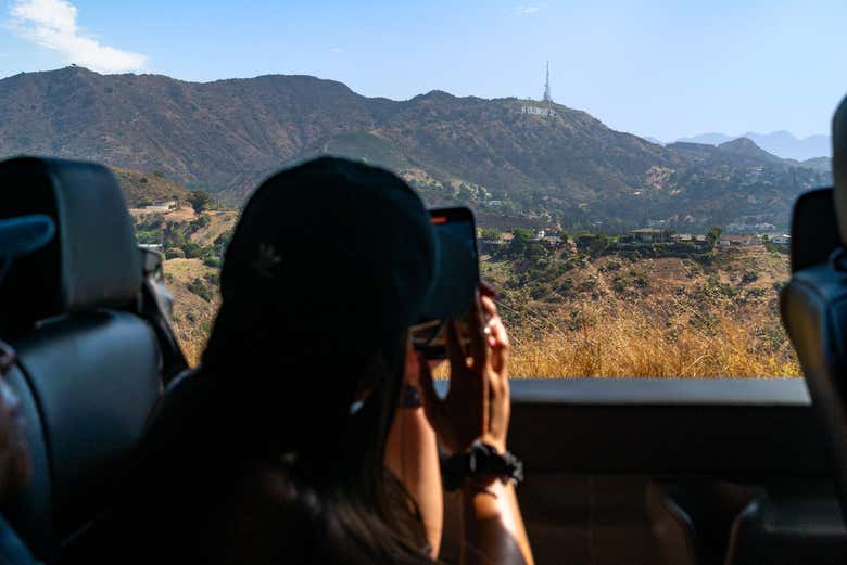 Look at the famous Hollywood sign