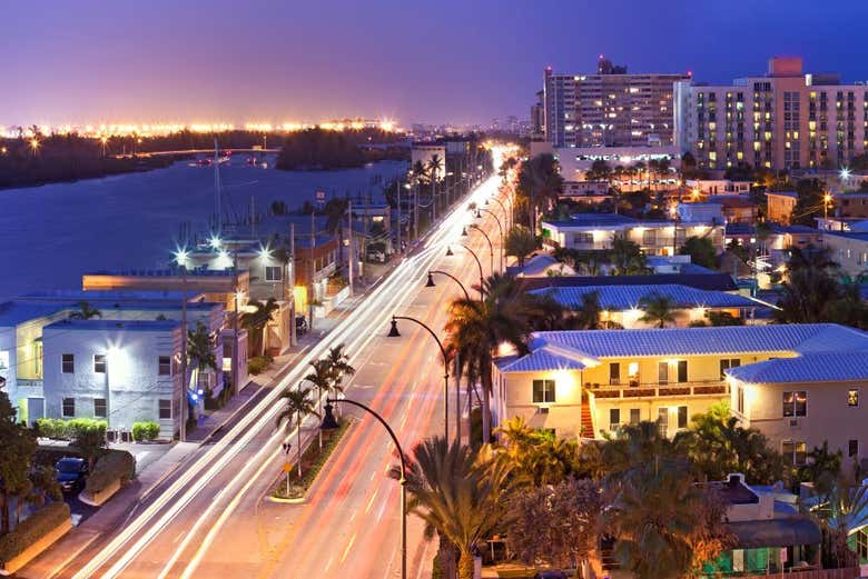 Panorama nocturno de Hollywood