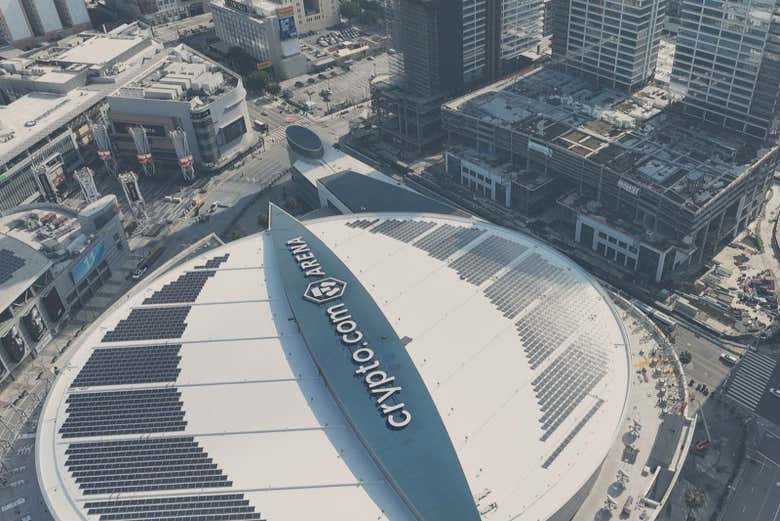 Vista aerea del Crypto.com Arena