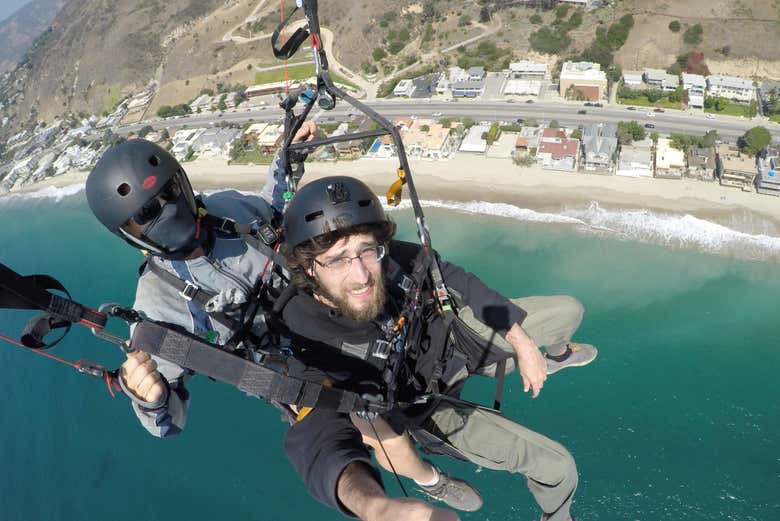 Enjoying paragliding