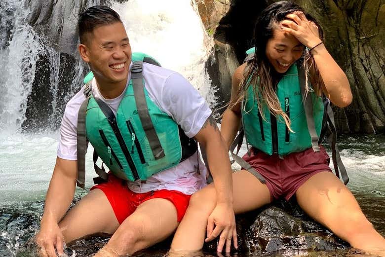 Diversão na atividade de canyoning