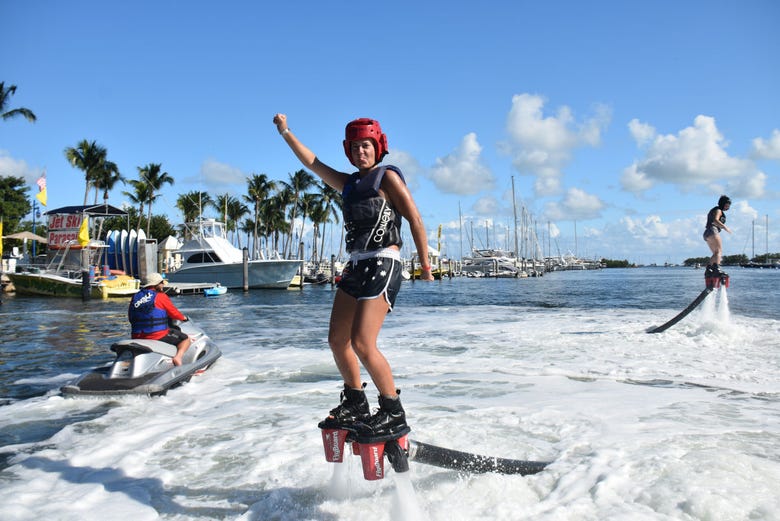 Enjoying the flyboard experience in Miami