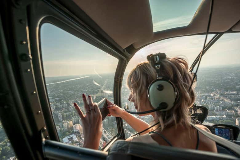 Fotografiando Miami desde el helicótero