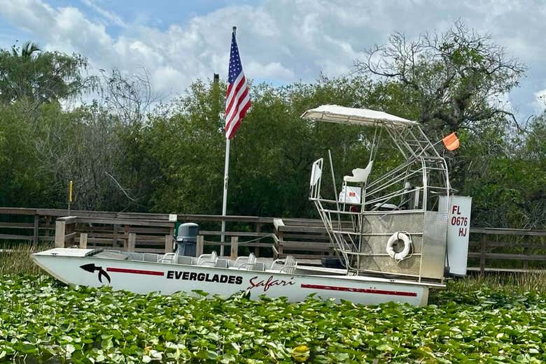 Aerodeslizador en los Everglades