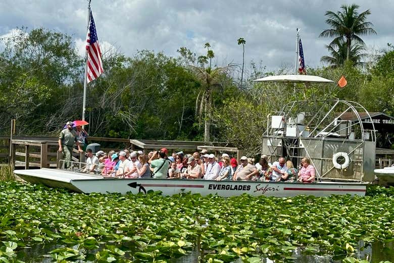 Aerodeslizador en los Everglades