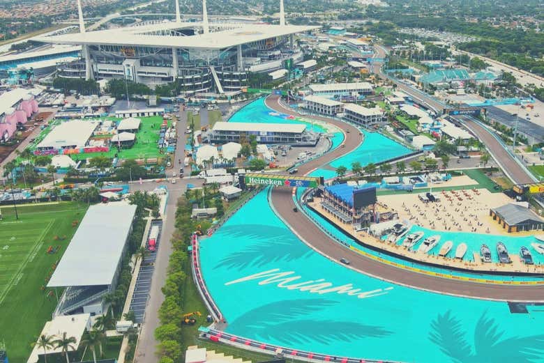 Panorámica del circuito de F1 Hard Rock Stadium