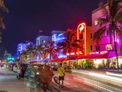 Art Deco district by night