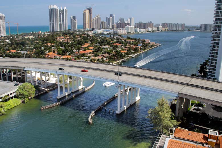 Vue aérienne sur Miami Beach