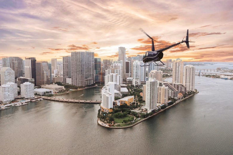 Views of Miami from the helicopter