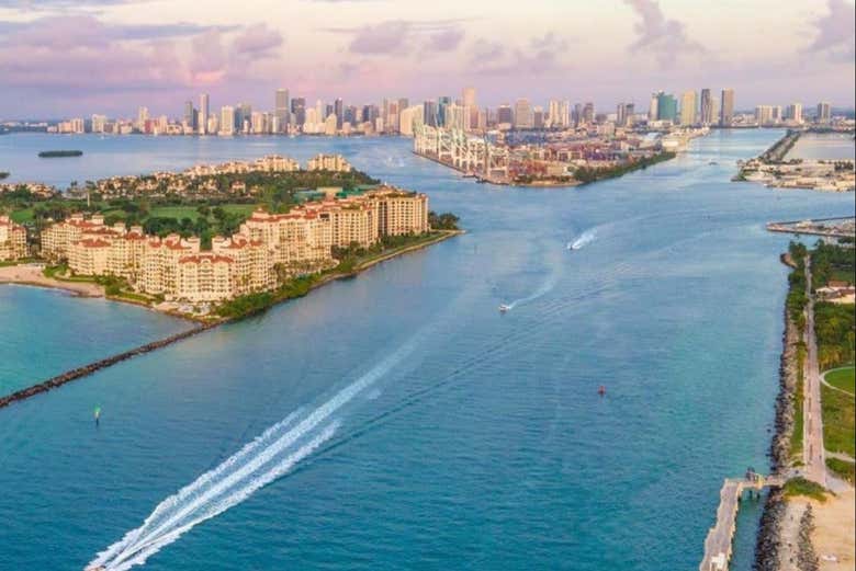 Fisher Island vista dall'aeroplano