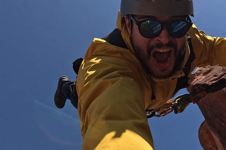 ¡Momento selfie en el salto!