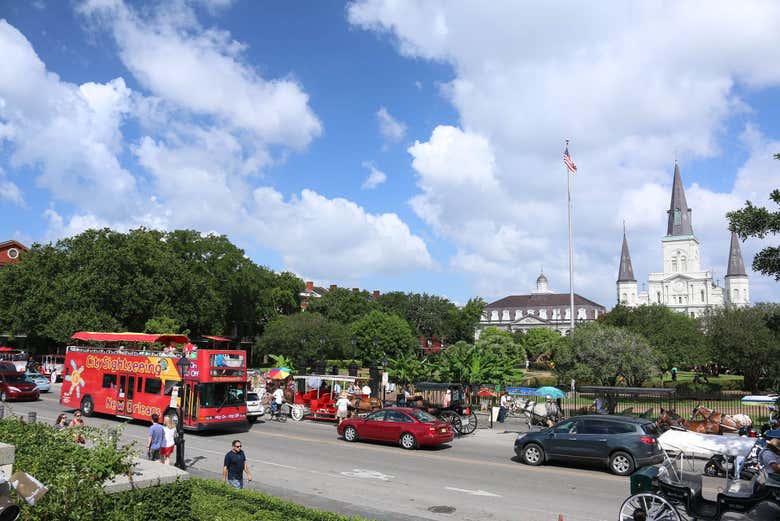 Panoramica di una strada di New Orleans