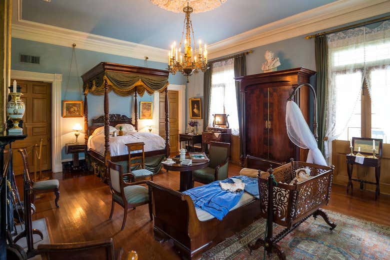 El interior de uno de los dormitorios de la mansión