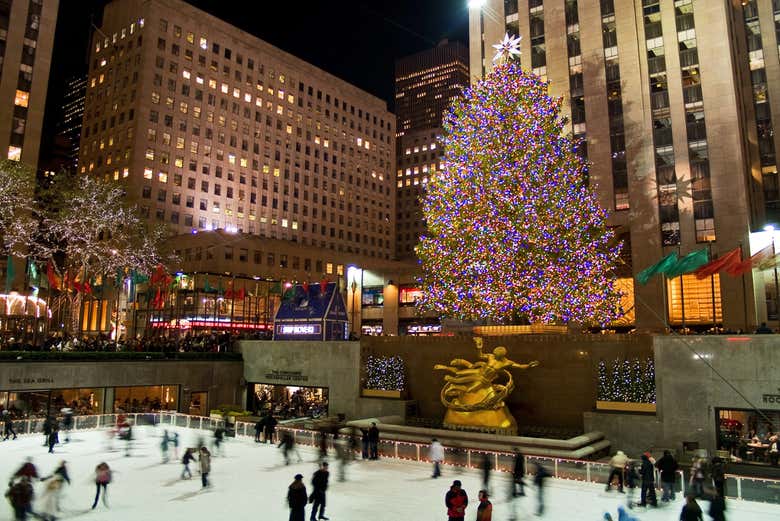 Decoración navideña en Rockefeller Center