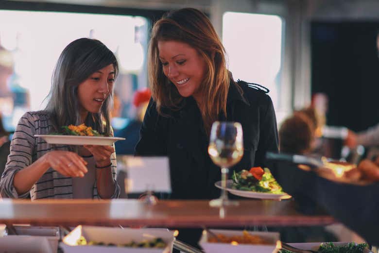 Comida en el barco de Nueva York