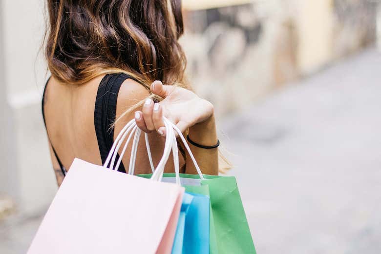 Disfrutando de las compras por Nueva York