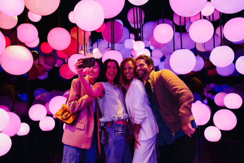 Snap a photo among the glowing spheres at Edge