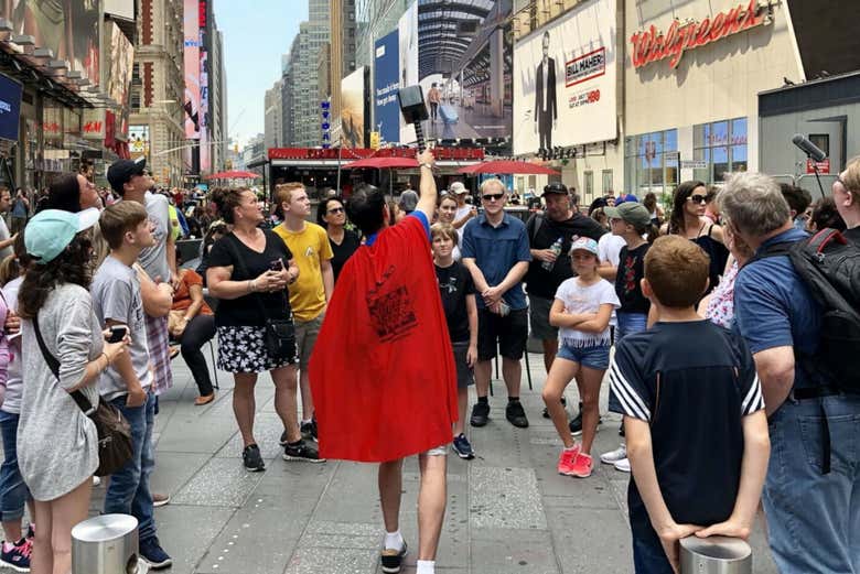 Percorrendo a zona da Times Square